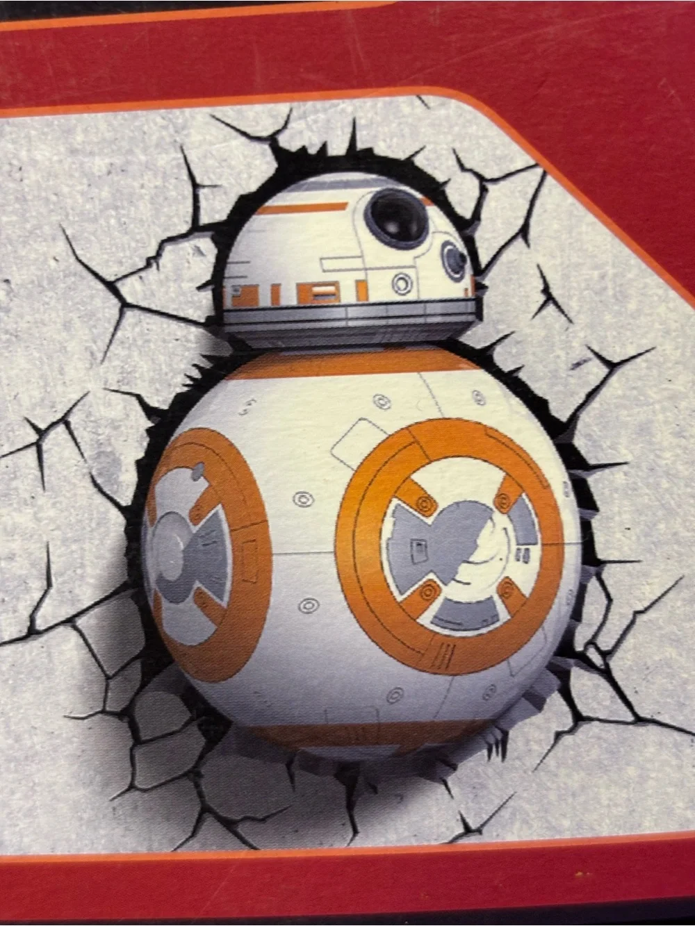 Star Wars BB-8 3D Lamp – Wall Night Light with Crack Effect